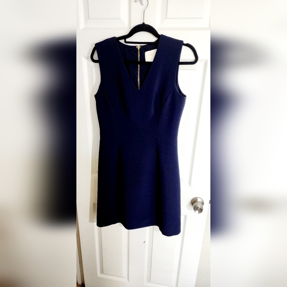 KATE SPADE SIZE 10 DRESS DARK BLUE MIDI - Picture 7 of 10